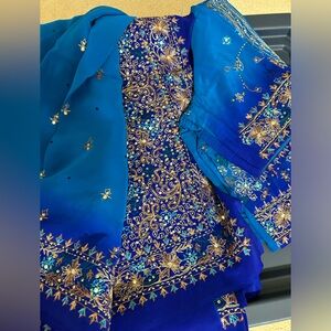 Crepe Silk Saree - Blue